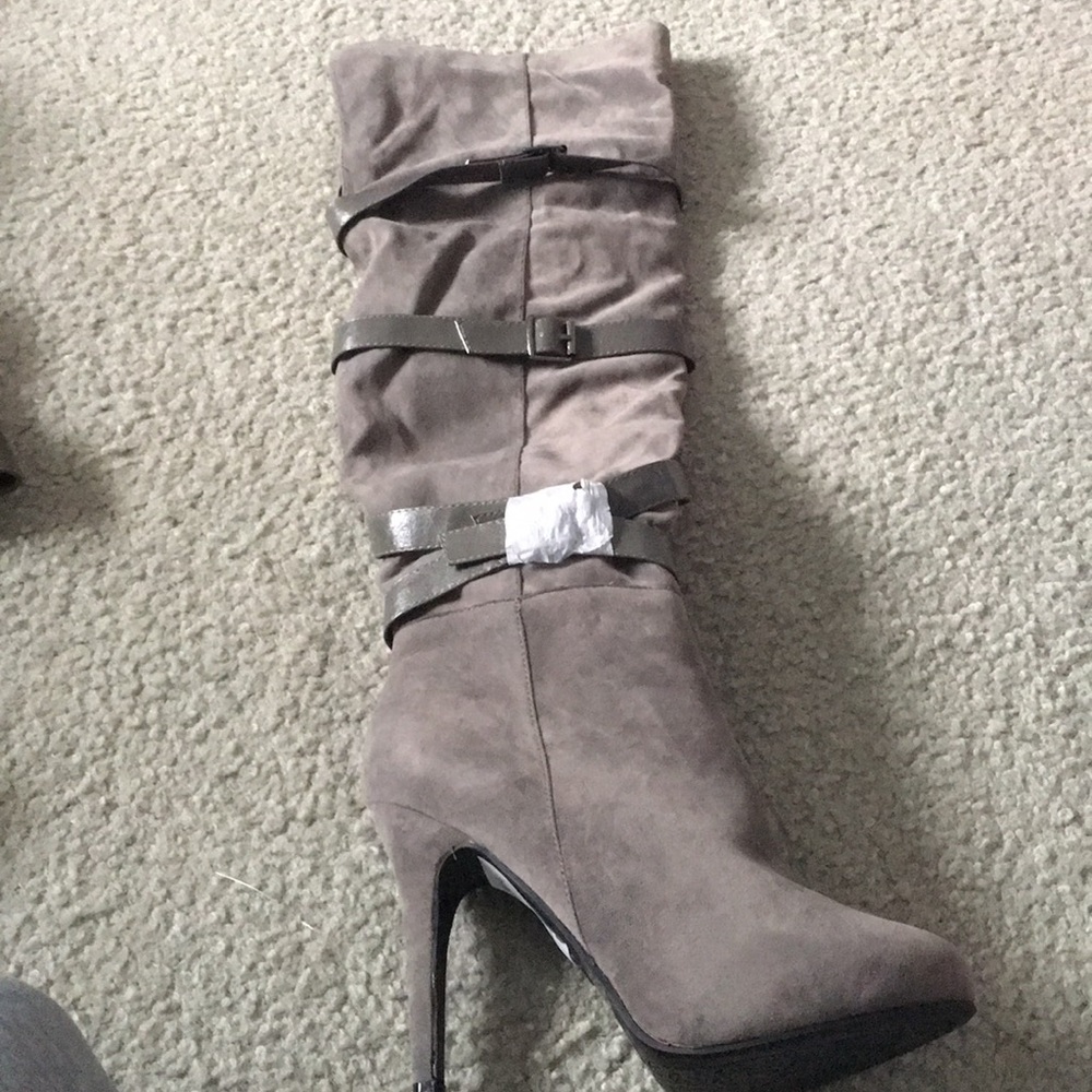 Grey high boots new never worn